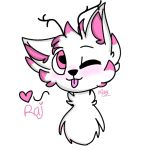  &lt;3 &lt;3_eyes 1:1 alpha_channel anthro blush canid canine cervid fox fur hybrid low_res male mammal minty_skies rajikaru solo tongue tongue_out white_body white_fur 