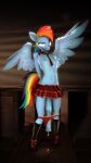 3d_(artwork) 4k 9:16 absurd_res animal_genitalia animal_penis anthro blue_body blue_fur bodily_fluids bottomwear clothed clothing clothing_aside digital_media_(artwork) dripping equid equine equine_genitalia equine_penis erect_nipples female flat_chested footwear friendship_is_magic fur genital_fluids genitals hair hasbro hi_res horse intersex leaking_precum looking_at_viewer mammal multicolored_hair multicolored_tail my_little_pony mythological_creature mythological_equine mythology necktie nipples panties panties_aside panties_down partially_clothed pattern_bottomwear pattern_clothing pattern_skirt pegasus penis plaid plaid_bottomwear plaid_clothing plaid_skirt plantigrade pony precum precum_drip purple_eyes rainbow_dash_(mlp) rainbow_hair rainbow_tail shoes skirt solo tail topless topwear underwear underwear_aside underwear_down willitfit wings