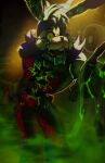 animatronic anthro blood bodily_fluids colored_blood empty_eye_socket five_nights_at_freddy&#039;s five_nights_at_freddy&#039;s:_security_breach glamrock_bonnie_(fnaf) green_blood hi_res lagomorph leporid machine male mammal rabbit robot robot_anthro scottgames skylordlysander solo steel_wool_studios unusual_blood unusual_bodily_fluids wounded