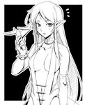  artist_request breasts cleavage elf greyscale large_breasts monochrome pointy_ears ragnarok_online solo zealotus zherlthsh 