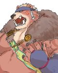  1ichimasu 2020 4:5 absurd_res anthro belly hi_res humanoid_hands kemono kimun_kamui_(tas) male mammal moobs overweight overweight_male simple_background solo tokyo_afterschool_summoners ursid video_games white_background 