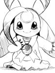  2020 3:4 5_claws ambiguous_gender claws digimon digimon_(species) front_view looking_at_viewer lunamon simple_background smile solo standing white_background winick-lim 