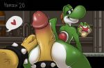  2020 ambiguous_gender bowser butt erection first_person_view fungus genitals green_yoshi half-closed_eyes hand_on_butt horsen hot_dogging koopa looking_at_viewer male male/ambiguous male_pov mario_bros mushroom narrowed_eyes naughty_face nintendo penis pictographics scalie sex signature smile speech_bubble teeth video_games yoshi 