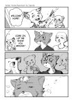  &lt;3 2020 4koma 5_fingers aniapt_(manga) anthro black_nose blush boba_(character) canid canine canis cheek_spots cheek_tuft cherry_blossom chien closed_smile clothed clothing comic cute_fangs digital_media_(artwork) dipstick_ears domestic_dog english_text eyes_closed facial_tuft fangs fingers fluffy fluffy_tail fox gloves_(marking) greyscale group hair happy heart_nose hi_res inner_ear_fluff male male/male mammal manga markings mephitid messy_hair monochrome multicolored_body multicolored_ears open_mouth open_smile plant riri_(tapirclip) screentone simple_background skunk smile speech_bubble tailwag tapirclip text topwear tuft two_tone_body ursid 