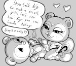  animal_crossing breasts chibi dialogue dildo duo female female/female genitals grinding hi_res lube makeup mammal nintendo nude pecan_(animal_crossing) poppy_(animal_crossing) pussy rodent sciurid sex_toy simski small_breasts strapon video_games 
