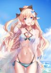  bikini cleavage open_shirt pointy_ears princess_connect princess_connect!_re:dive re:rin sasaki_saren see_through swimsuits 