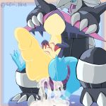  1:1 aggron big_penis bodily_fluids cum dragapult duo excessive_cum feral genital_fluids genitals huge_penis hyper hyper_genitalia hyper_penis male male/male nintendo penis pok&eacute;mon pok&eacute;mon_(species) sevi_blaze tongue video_games 