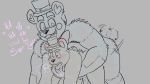  &lt;3 anal anal_penetration animatronic anthro big_dom_small_sub blush bodily_fluids clothed clothing duo ear_blush eyebrows five_nights_at_freddy&#039;s freddy_(fnaf) funtime_freddy_(fnafsl) fur guide_lines hat headgear headwear heart_ears icetigerkitten line_art looking_pleasured machine male male/male mammal motion_lines open_mouth partially_clothed penetration pink_text robot round_ears simple_background size_difference sketch source_request sweat sweatdrop tailwag text thick_eyebrows tongue tongue_out top_hat ursid video_games white_background 