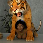  1:1 anal anal_penetration bestiality big_breasts blush breasts disney disney&#039;s_aladdin duo erection felid female female_on_feral female_penetrated feral fur hair hi_res human human_on_feral interspecies male male/female mammal nipples nude open_mouth pantherine penetration princess_jasmine_(aladdin) rajah_(aladdin) sex zafo 