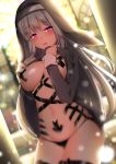  ak-12_(girls_frontline) breasts erect_nipples girls_frontline maze no_bra nun pantsu pasties thighhighs 