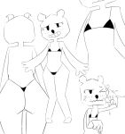  anthro big_butt bikini bikini_bottom bikini_top blush bra butt cartoon_network clothed clothing female flat_chested foxart950 hi_res looking_at_viewer mammal narrowed_eyes nervous one_eye_closed panties paper shy simple_background smile solo standing swimwear teeth teri_(tawog) the_amazing_world_of_gumball thick_thighs underwear ursid water white_background wide_hips 