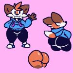  1:1 anthro butt canid canine clothing fox hoodie low_res male mammal model_sheet solo superiorfox(superiorfoxdafox) superiorfoxdafox topwear 