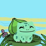  1:1 ambiguous_gender amphibian blue_sky bulb bulbasaur closed_lips eyes_closed flower flowering_plant food frog funkyy gradient_shading grass green_spots hi_res lily_pad line_art nature nintendo no_lineart not_furry onion plant pok&eacute;mon pok&eacute;mon_(species) sand simple_background simple_colors simple_eyes simple_nose simple_shading sky smile smiley_face spots turquoise_skin vegetable video_games water zero_pictured 