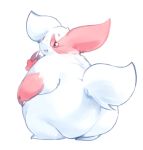  ambiguous_gender anthro big_butt bodily_fluids butt looking_at_viewer looking_back nintendo obese obese_ambiguous obese_anthro overweight overweight_ambiguous pok&eacute;mon pok&eacute;mon_(species) simple_background solo standing sweat sweatdrop veiukket video_games white_background zangoose 