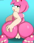  amy_rose anthro big_breasts big_butt blue_background breasts butt dezmine21 eulipotyphlan female fur genitals green_eyes hair hand_on_butt hedgehog hi_res huge_breasts huge_butt kneeling looking_at_viewer looking_back mammal narrowed_eyes nude open_mouth pink_body pink_fur pink_hair presenting presenting_hindquarters pussy simple_background solo sonic_the_hedgehog_(series) tongue video_games 