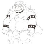  1:1 2020 anthro asian_clothing belly bowser bulge clothing east_asian_clothing fundoshi hi_res humanoid_hands japanese_clothing koopa male mario_bros moobs navel nintendo nipples overweight overweight_male panic_exc pubes scalie simple_background solo underwear video_games white_background 