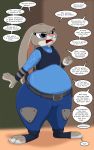  10:16 2020 angry anthro disney ears_down english_text eyelashes female fur grey_body grey_fur hi_res judy_hopps lagomorph leporid long_ears mammal open_mouth overweight overweight_female pink_nose pivoted_ears purple_eyes rabbit runningtoaster speech_bubble standing text white_body white_fur zootopia 
