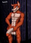  absurd_res anthro balls canid canine five_nights_at_freddy&#039;s fox foxy_(fnaf) genitals hi_res male mammal markdeth nazuranoke penis solo video_games watermark 