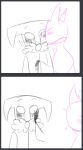  ! &lt;3 2020 anthro black_body blush clothed clothing digital_drawing_(artwork) digital_media_(artwork) duo facial_markings fan_character female happy head_markings hollow_knight hoodedkatso horn kissing_cheek male male/female markings shie_(hoodedkatso) simple_background sketch surprise team_cherry tear_(marking) vessel_(species) video_games white_background 