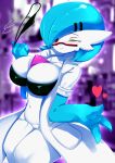  2020 absurd_res ashraely big_breasts blush breasts clothed clothing curvy_figure digital_media_(artwork) dr._voir eyewear female gardevoir genitals glasses hi_res huge_breasts humanoid looking_at_viewer mammal nintendo not_furry open_mouth pok&eacute;mon pok&eacute;mon_(species) pose pussy red_eyes shiny_pok&eacute;mon smile solo standing thick_thighs topwear video_games voluptuous wide_hips 