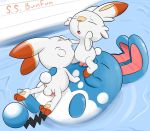  anus azumarill cunnilingus english_text eyes_closed female female/female floating group group_sex hi_res male male/female nintendo oral penetration pok&eacute;mon pok&eacute;mon_(species) scorbunny sex text threesome vaginal vaginal_penetration video_games water yumei 