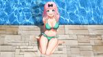  aqua_eyes bikini breasts cleavage fujiwara_chika greem_bang kaguya-sama_wa_kokurasetai_~tensai-tachi_no_renai_zunousen~ pink_hair pool swimsuit third-party_edit watermark 