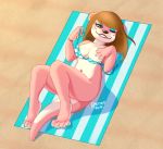  animal_crossing anthro areola beach belly breasts clothing colored_nails female fur hi_res lipstick looking_at_viewer lottie_(animal_crossing) lutrine makeup mammal mustelid nails nintendo nipples open_mouth outside pink_body pink_fur raccoonkuni sand seaside smile solo teeth topwear video_games white_belly white_body white_fur 