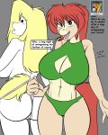  2020 4:5 anna_(sailoranna) anthro ask_blog big_breasts blonde_hair bra breasts butt cleavage clothed clothing dialogue duo equid equine hair hi_res horse mammal multicolored_body navel panties pussy_flossing rear_view red_hair sailoranna sara_(sailoranna) sibling side_boob simple_background sister sisters two_tone_body underwear white_body 