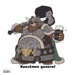  1:1 2020 anthro armor belly brown_body brown_fur ds_hand55 fur headgear helmet humanoid_hands male mammal overweight overweight_male simple_background solo ursid weapon white_background 