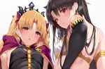  2girls blonde_hair blue_gk cape close ereshkigal_(fate/grand_order) fate/grand_order fate_(series) ishtar_(fate/grand_order) long_hair red_eyes 