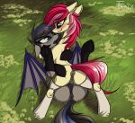  absurd_res anatomically_correct anatomically_correct_genitalia anatomically_correct_pussy animal_genitalia animal_pussy anus bat_pony bat_wings blush butt clothing cutie_mark dock duo earth_pony equid equine equine_pussy fan_character female female/female feral friendship_is_magic genitals hasbro hi_res horse legwear looking_at_another mammal membrane_(anatomy) membranous_wings my_little_pony nightglider nude outside paganee pony puffy_anus pussy rose_(mlp) sex socks spread_legs spreading wings 