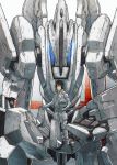  1boy absurdres black_eyes black_hair comiket_97 deraken helmet highres holding holding_helmet holding_person looking_at_viewer looking_down mecha pilot_suit short_hair sidonia_no_kishi tanikaze_nagate tsugumori 