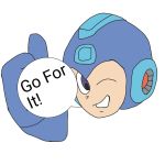  1:1 capcom gesture humanoid machine mega_man_(character) mega_man_(series) robot robot_humanoid simple_background smile solo speech_bubble superfan69 thumbs_up video_games white_background 