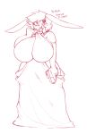  absurd_res anthro big_breasts bodily_fluids breasts clothed clothing curvy_figure english_text female granbun hair hi_res huge_breasts lagomorph leporid mammal mature_female mcsweezy rabbit simple_background smile solo sweat text voluptuous 