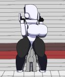  balls big_breasts big_butt breasts butt clothed clothing curvy_figure cybernetics cyborg duo erection female footwear genitals grey_body grey_skin gun haydee haydee_(game) hi_res huge_breasts huge_butt humanoid kouh machine male male/female not_furry nude penis ranged_weapon robot robot_humanoid shoes simple_background stinkface thick_thighs video_games voluptuous weapon wide_hips 