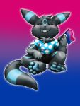  3:4 ambiguous_gender anthro bisexual_pride_colors black_body black_fur blue_body blue_fur blue_pawpads blush clothed clothing eclipse_darkpaw eeveelution fur hi_res lgbt_pride nintendo pawpads pok&eacute;mon pok&eacute;mon_(species) pride_colors soles solo umbreon video_games 