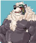  2020 absurd_res anthro belly black_nose eurobeat hi_res kimun_kamui_(tas) male mammal moobs nipples overweight overweight_male simple_background solo tokyo_afterschool_summoners ursid video_games 