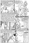  2020 anthro black_and_white clothed clothing comic dragon english_text equid equine female genitals gustav_(here_there_be_dragons) hair horn horse karno male mammal monochrome nude open_mouth pussy speech_bubble teeth text wings zashy 