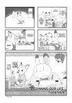  alternate_version_at_source anthro canid canine comic detailed_background dialogue disney duo edit english_text fox fur hard_translated hi_res inside judy_hopps lagomorph leporid mammal monochrome nick_wilde rabbit red_fox rikuo_(artist) speech_bubble text translated vertical_bar_eyes zootopia 