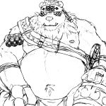  2020 anthro belly hi_res kimun_kamui_(tas) laohu male mammal moobs nipples overweight overweight_male simple_background solo tokyo_afterschool_summoners ursid video_games white_background 