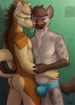  anthro bask bubble_butt bulge bulge_frottage butt canid canine canis clothing davos domestic_dog duo husky hyaenid kody_whitepaw locker_room male male/male mammal nordic_sled_dog spitz underwear 