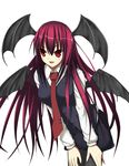  bad_id bad_pixiv_id bat_wings head_wings kashinogi koakuma long_hair pantyhose red_eyes red_hair solo touhou wings 