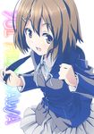  backpack bad_id bad_pixiv_id bag brown_eyes brown_hair hirasawa_yui k-on! school_uniform short_hair solo yone 