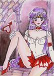  bishoujo_senshi_sailor_moon breasts cleavage hino_rei lowres purple_hair sailor_mars torn_clothes 