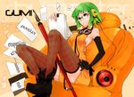  bespectacled boots character_name elbow_gloves english glasses gloves goggles greek green_eyes green_hair gumi headphones mille_(dieci) pencil ranguage short_hair sitting solo thighhighs vocaloid zettai_ryouiki 