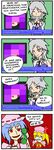  4koma anger_vein breast_padding comic corded_phone cup fangs finnish flandre_scarlet game_show hakurei_reimu izayoi_sakuya maid maid_headdress multiple_girls non-web_source phone prank profanity remilia_scarlet setz silver_hair slit_pupils teacup touhou translated troll_face yukkuri_shiteitte_ne 