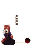  animal_ears comic female horo plain_background solo spice_and_wolf unknown_artist white_background wolf_ears 