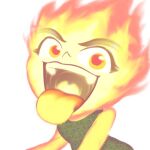 disney elemental_(pixar) elemental_creature elemental_humanoid ember_lumen female fire fire_creature fire_humanoid gaping_mouth gum-k humanoid mouth_shot not_furry open_mouth pixar simple_background solo tongue tongue_out uvula white_background