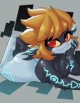 anthro arm_markings arm_support big_butt black_body butt calves_up cute_fangs duo ear_markings eyebrow_through_hair eyebrows fangs feet female glowing glowing_markings grey_body hair head_on_hand humanoid humanoid_feet leaning_on_elbow leg_markings looking_at_viewer lying markings midna multicolored_body nintendo nude on_front orange_hair plantigrade red_eyes smile teeth the_heking_(artist) the_legend_of_zelda thick_thighs thigh_markings translucent translucent_hair twili twilight_princess two_tone_body yellow_sclera