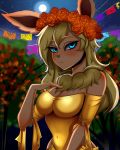  anthro clothing dress eeveelution female flareon hi_res looking_at_viewer nintendo pok&eacute;mon pok&eacute;mon_(species) solo tutifruti_(artist) video_games 